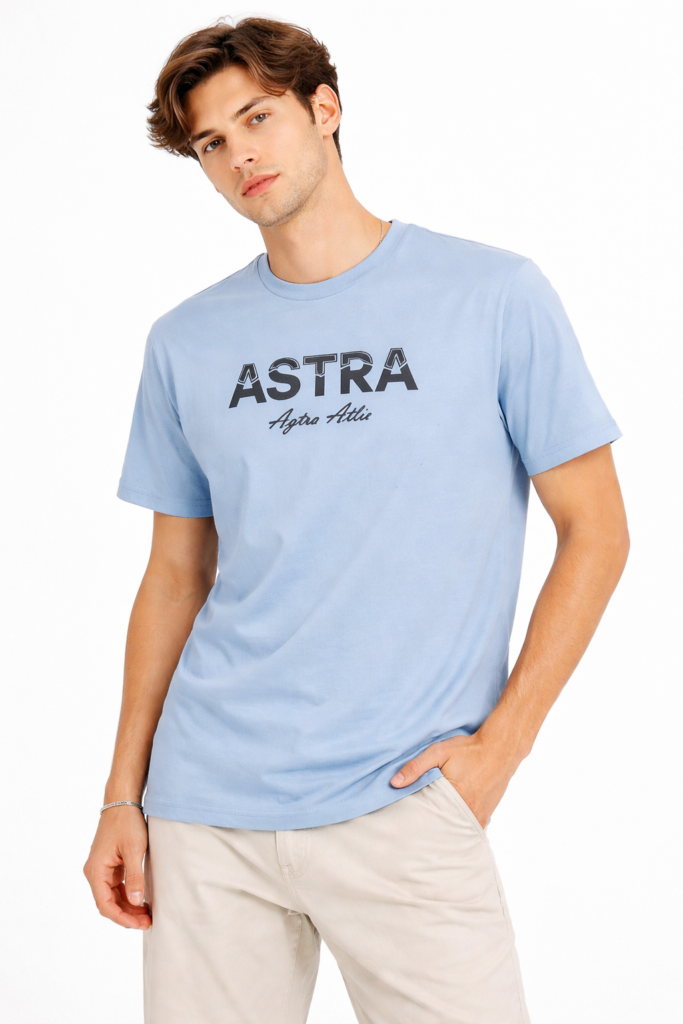 Light Blue T-Shirt with “ASTRA” Print