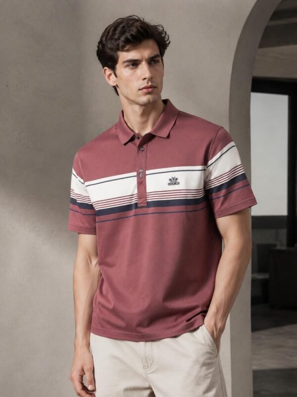 Men’s Striped Collar T-Shirt