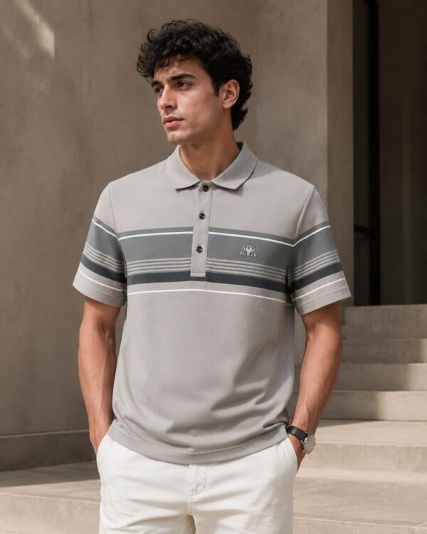 Men’s Striped Collar T-Shirt