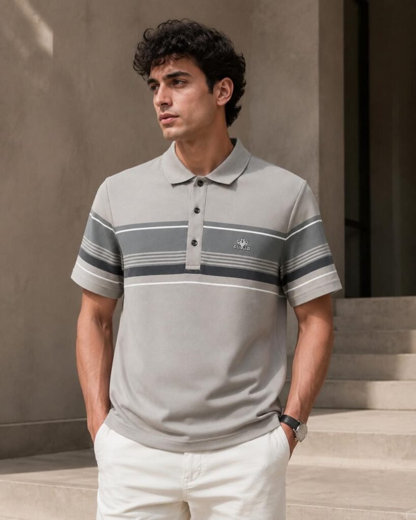 Men’s Striped Collar T-Shirt